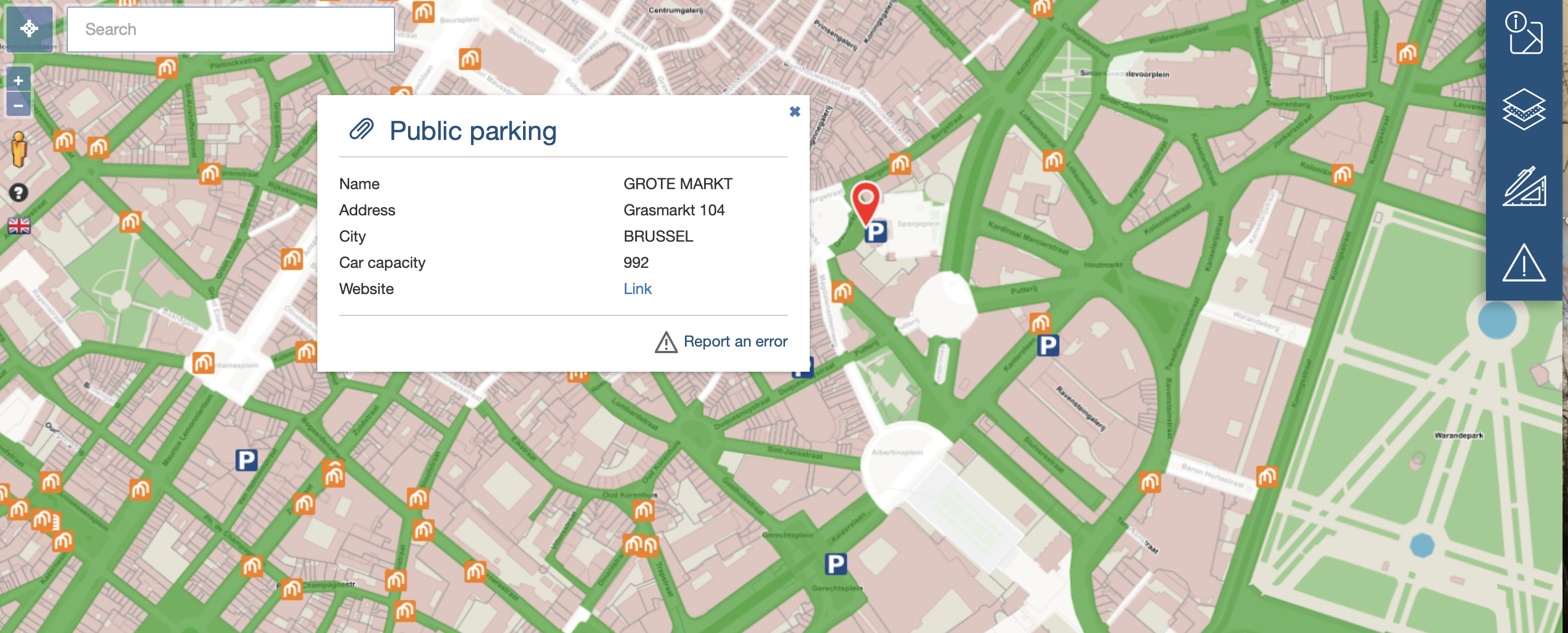 Mapviewer Parking Brussels